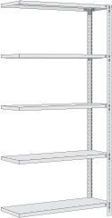 Regalwerk RUDI-Schraubregal 150 - Anbauregal HxBxT 2000x1000x300mm mit 5 Stahl-Fachböden, B5-21511-30