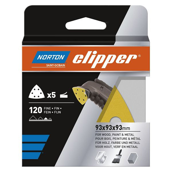 Norton Clipper Schleifblätter zu Schleifblock 70x125x40 mm K120, VE: 12 Stück, 66261131058