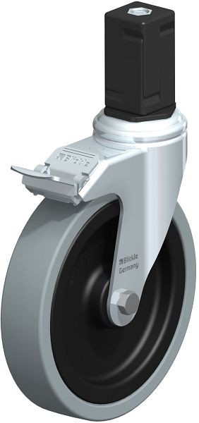 Blickle LKRA-VPA 150K-11-FI-EV17 Apparate-Lenkrolle mit Expander & Feststeller, Vollgummi, Grau, 848472