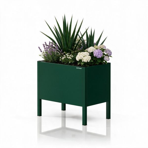 Jan Nowak Kleine Metall-Pflanzkübelverkleidung, Flaschengrün, 400x350x250 mm, DAISY, 2402