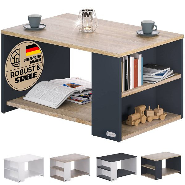 casaria Couchtisch Santa Cruz Holz/Grau 90x60x50cm, 109573