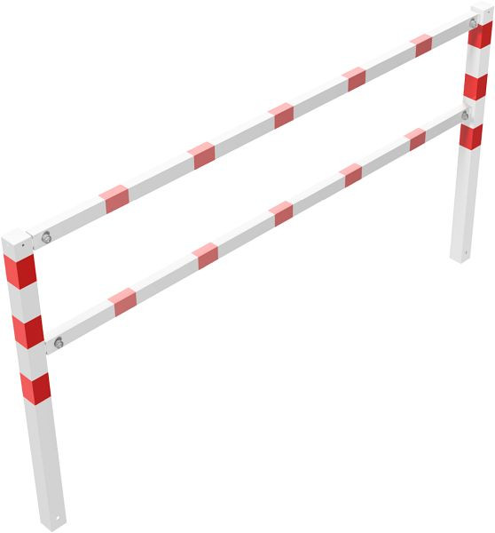 Schake Wegesperren feststehend, zusammenschraubbar mit Ober- und Knieholm, feuerverzinkt und weiß beschichtet, Gesamtbreite: 2500 mm, 416_25B