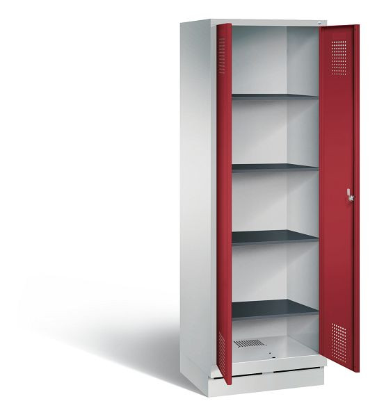 C+P Wäsche-Spind Evolo, H1800xB610xT500mm, Farbe: Lichtgrau / Rubinrot, 48222-20b S10108