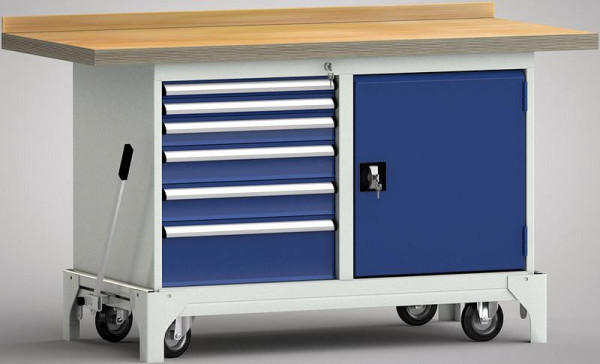 KLW Fahrbare Profi-Werkbank - 1500 x 700 x 866 mm L x B x H, WS782N-1500M40-E0012