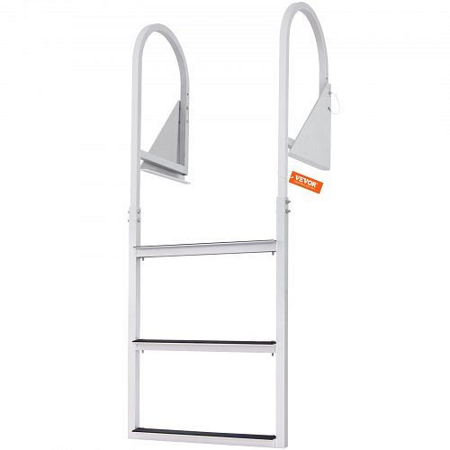 VEVOR Dockleiter hochklappbare 3 Stufen 159 kg Tragfähigkeit Aluminiumlegierung mit 5cm breiter Stufe, MTZTSFSJFHXJDD9C0V0