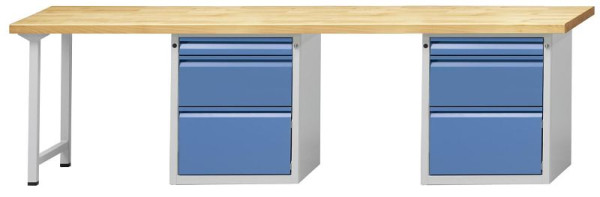 ANKE Werkbänke Kombiwerkbank, Modell 910 E, 2800 x 700 x 850 mm, RAL 7035/5012, BMP 50 mm, 511.165