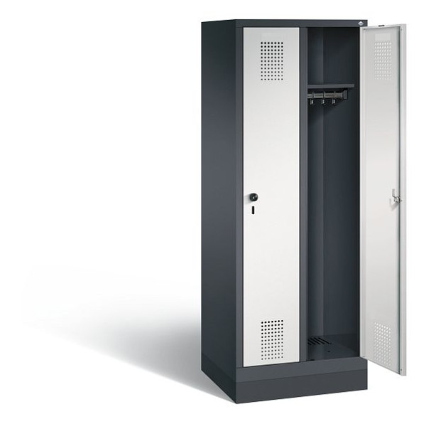 C+P Spind Evolo, H1600xB610xT500mm, Farbe: Schwarzgrau / Lichtgrau, 480206-20 S10063