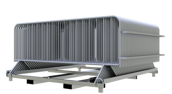 Schake Absperrgitter SET bestehend aus: 35 x Absperrgitter 2,50 x 1,10 m, verzinkt, 1x Stapelpalette, 1x Zurrgurt 1-teilig mit Ratsche, 419_00BE-SET35