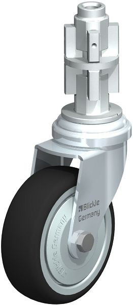 Blickle LRA-PATH 75K-FK-E04 Apparate-Lenkrolle mit Expander, Thermoplastisches Polyurethan, Grau, 848661