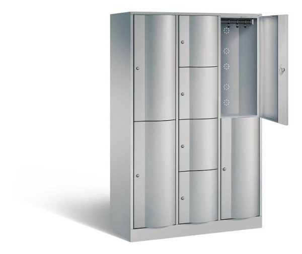 C+P Kombi-Schließfachschrank Resisto, H1950xB1148xT540mm, Farbe: Weißaluminium, 8070-3722 S10029