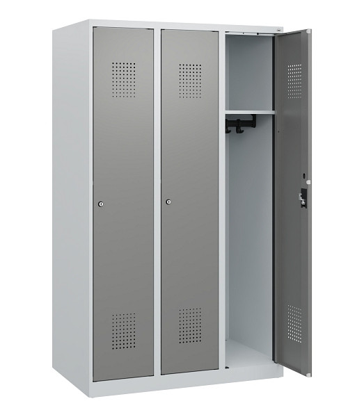 C+P Spind Evolo PLUS, 3 Abteile, 1530x900x500mm, 7035/0004, Zylinderschloss, 0490005-30 S10041