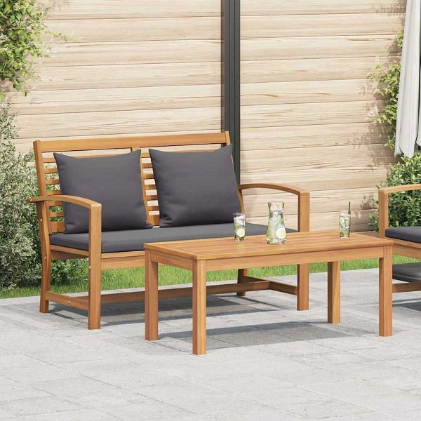 vidaXL Gartenbank Natur 110 x 64 x 76,5 cm Teak-Massivholz, 42006407