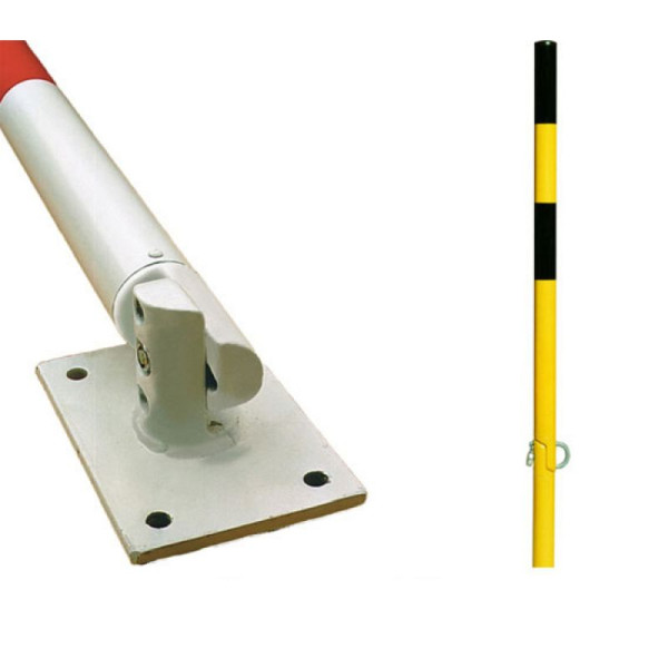 Stein HGS Absperrpfosten -Mountain-, umlegbar, zum Einbetonieren/1330 mm, schwarz-gelb lackiert, 11745