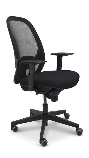 Deskin Bürostuhl DELTA 1040 NET, Fußkreuz Polyamid schwarz, Bezug Stoff BN, Farbe schwarz, 361522