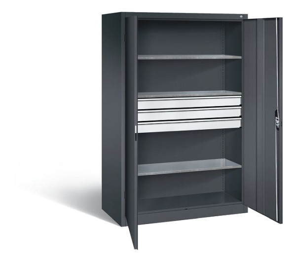 C+P Werkzeugschrank Acurado, H1950xB1200xT600mm, Farbe: Schwarzgrau, Muldengriff, 8932-5030 S10104