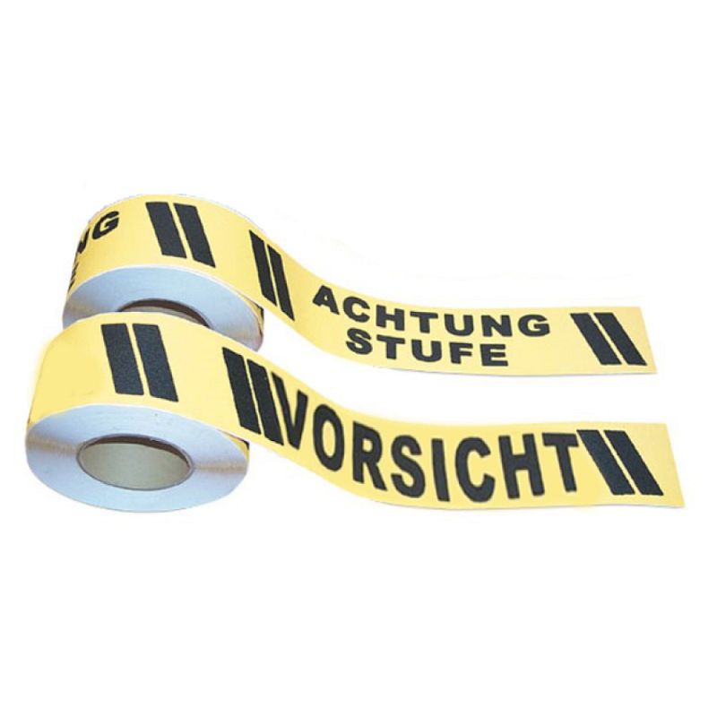 1 Rolle schwarz & gelb Schleifmittel Anti-Rutsch Gefahrenwarnband Sicherheitsband Klebeband Markierung Absperrband für Innen und Außen – 5,1 cm x 4,4 ft