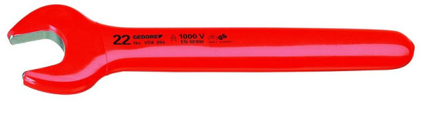 GEDORE VDE-Einmaulschlüssel 9 mm, 2-fach Check-Tool Isolierung, 6572040