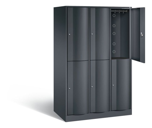 C+P Spind doppelstöckig XL Resisto, H1950xB1148xT640mm, Farbe: Schwarzgrau, 8270-373 S10020