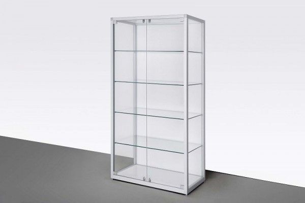 APH ELEGANZ Standvitrine mit vorderen Drehtüren, eckig, 1200 x 2000 x 500 mm, ISEVD-013