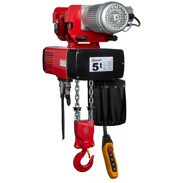 DELTA Premium Elektrischer Kettenzug Typ DEH mit elektrischem Fahrwerk 400V, 3/0,75m/min 2-Strang, 5t mit 3m Hubhöhe, DH.0.DED.05003.03