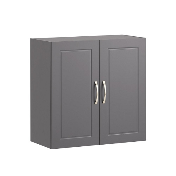 SoBuy Hängeschrank mit 2 Türen Dunkelgrau 60x30x60 cm, Modern, FRG231-DG