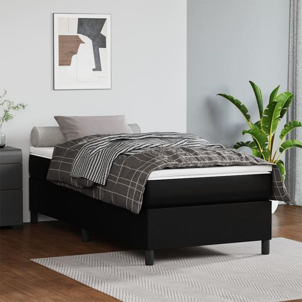 vidaXL Bettgestell Schwarz 90x200 cm Kunstleder, 3121023