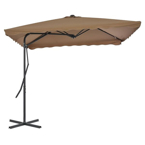 vidaXL Sonnenschirm mit Stahlmast 250 x 250 cm Taupe, 44884