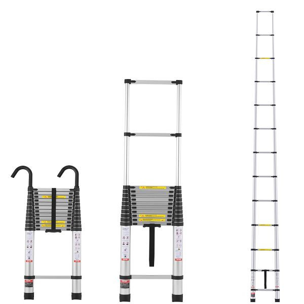 VEVOR Teleskopleiter Stehleiter Klappleiter Ausziehleiter, 170kg 5m, SSLTNLSLK165S0U96V0