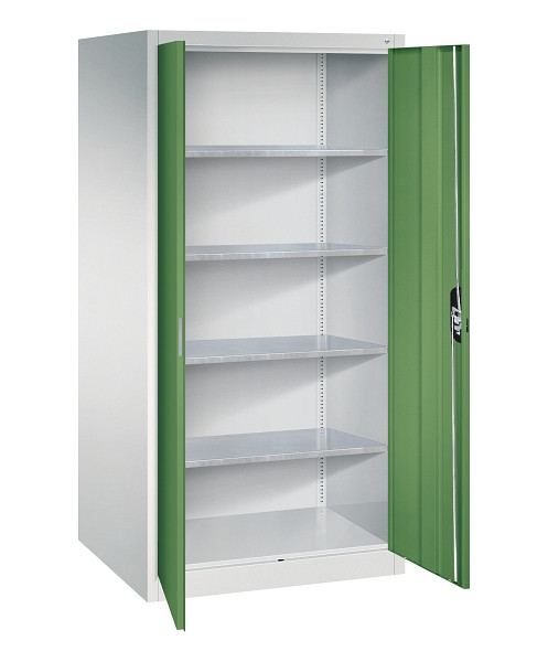 C+P Flügeltürenschrank Acurado, H1950xB930xT800mm, 7035/6011, Traglast 70 kg, 8924-00 S10296