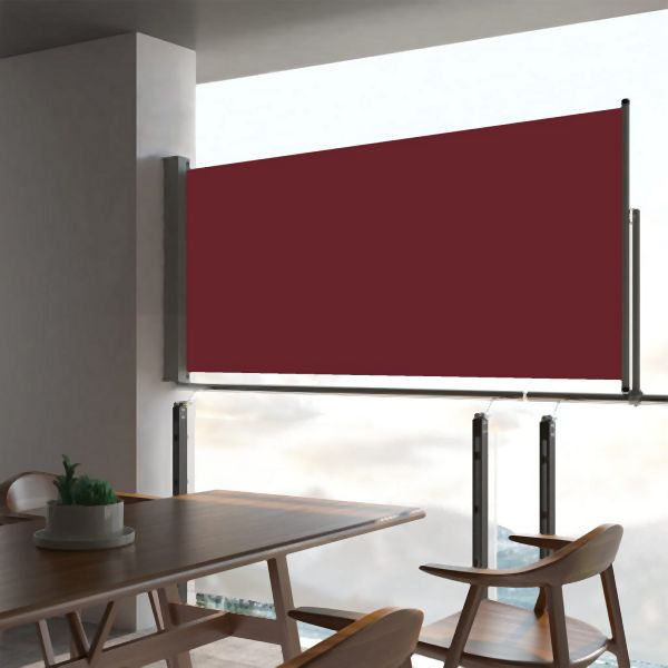 vidaXL Ausziehbare Seitenmarkise 60×300 cm Rot, schlicht, 48357