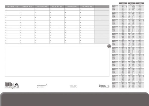 Ursus Style Schreibunterlage Timo - 525 x 375 mm, Papier, 50 Blatt, 036437000