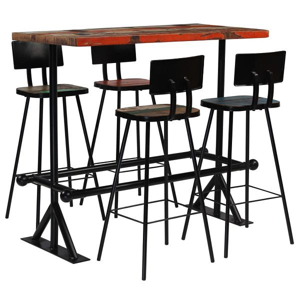 vidaXL Bar-Set 5-teilig Massiv Mehrfarbig, 245399, 8718475580119