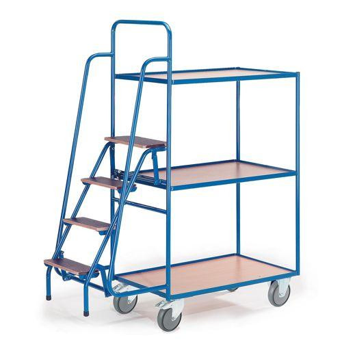 Rollcart Tischwagen mit 4 Trittstufen (1600x600), Tragkraft: 300 kg, 08-7273