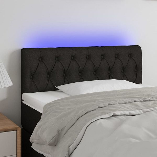 vidaXL LED Kopfteil Schwarz 100x7x78/88 cm Stoff, 3121940