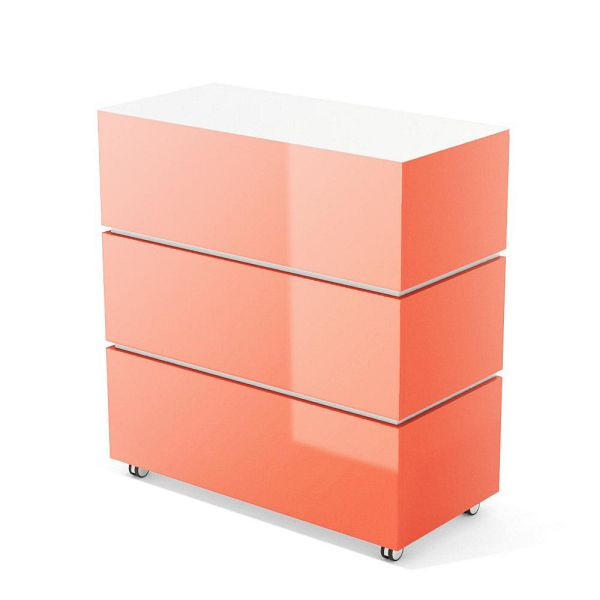 Deskin Theke LITTLE PEARL, Orange Hochglanz, RAL 2004, B 1060 x T 505 x H 1133 mm, 288149