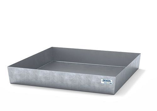 DENIOS Auffangwanne classic-line für 1 Fass, Stahl verzinkt, ohne Gitterrost, H 190 mm, 259315