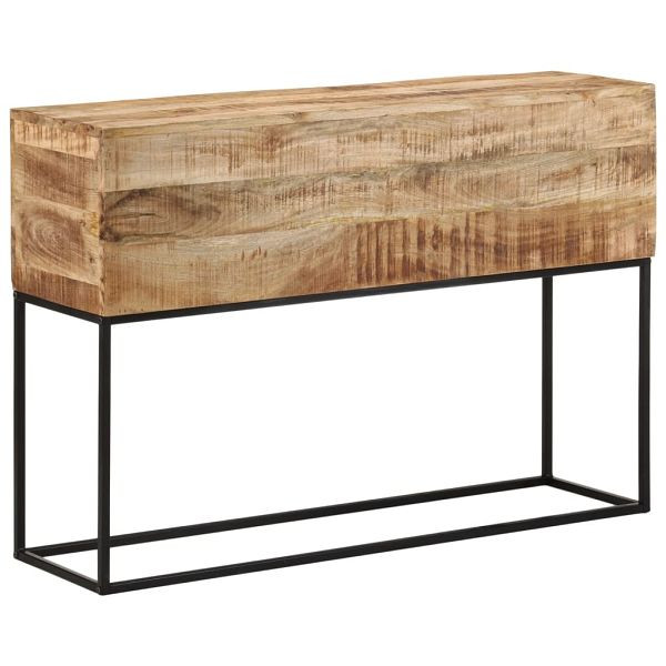 vidaXL Konsolentisch 110x30x75 cm Raues Massivholz Mango und Eisen, 376066