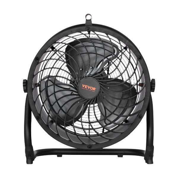 VEVOR 14 Zoll Bodenventilator, 3 Geschwindigkeiten, 360° verstellbare Neigung, Hochgeschwindigkeits-Industrieventilator, GYPDSSGTK14IVRHLCV2
