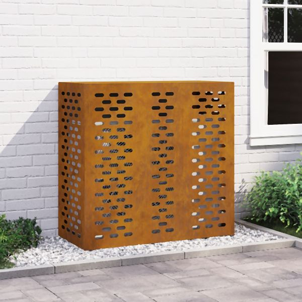 vidaXL Klimaanlagenabdeckung 110x50x105 cm Verwitterter Stahl, 865917