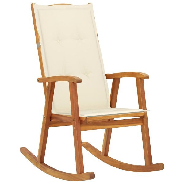 vidaXL Rocking Chair with Cushions Solid Acacia Wood (311844+43181), 3064181