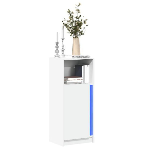 vidaXL LED-Sideboard Weiß 42,5x34x100 cm Holzwerkstoff, 852152