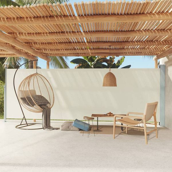 vidaXL Seitenmarkise Ausziehbar 180x600 cm Creme, 317965