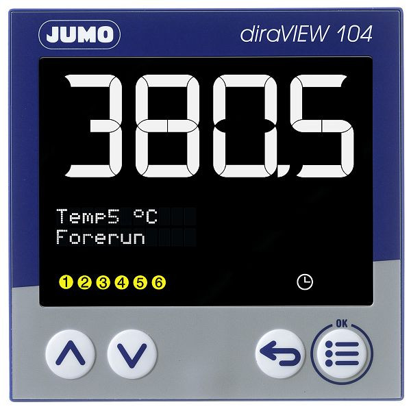 JUMO Digitales Anzeigeinstrument, Schalttafeleinbau, (96x96) mm, AC 110 bis 240 V, mit Analogausgang, 00694789