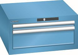 LISTA Schubladenschrank 27x27E (BxTxH) 564x572x283mm KEY Lock, Lichtblau, 2 Schubladen, Fronthöhen: 50 - 150 mm, 78.461.010