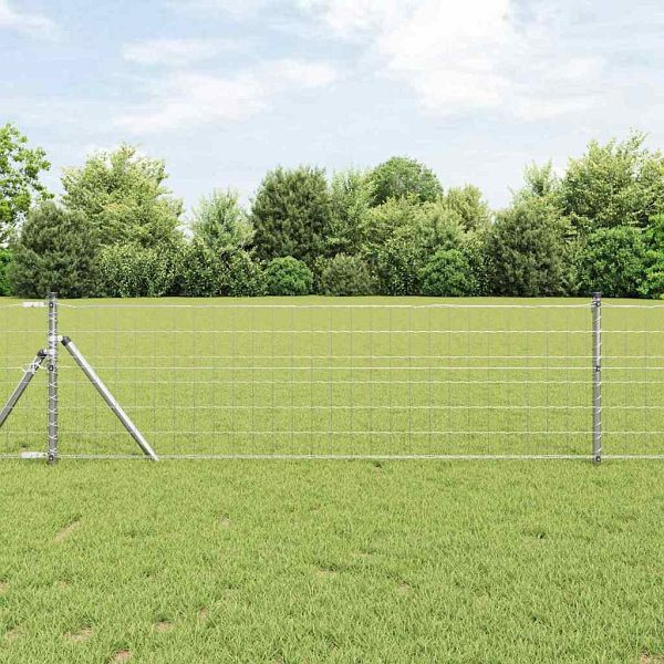 vidaXL Eurozaun Silber 1,4 x 10 m Feuerverzinktes Eisen, 42004647