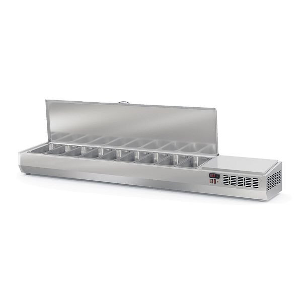 Vaiotec TOPLINE Kühlaufsatz mit Edelstahldeckel 9xGN1/4, 2020 x 336 mm, 11898
