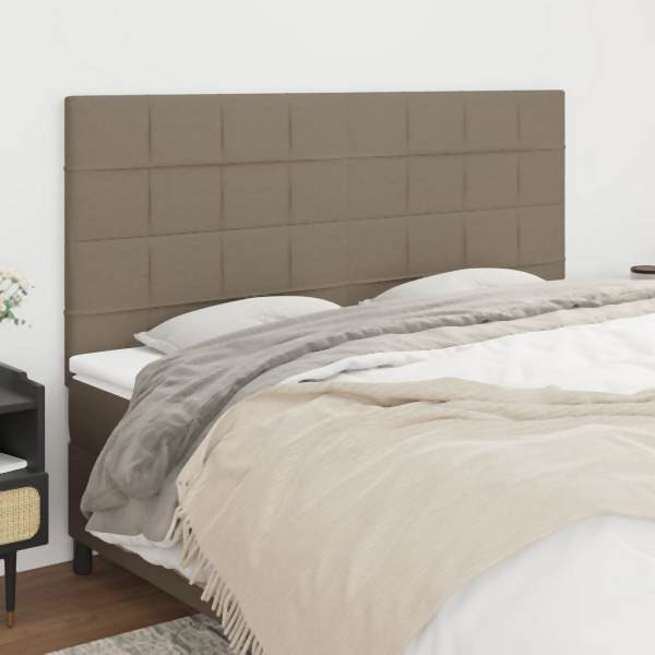 vidaXL Kopfteile 4 Stück Taupe 80x5x78/88 cm Stoff, 3116342