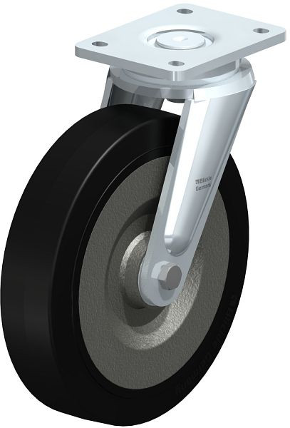 Blickle LO-SE 250K Stahlgeschweißte Schwerlast-Lenkrolle, Elastik-Vollgummi, Schwarz, 43877