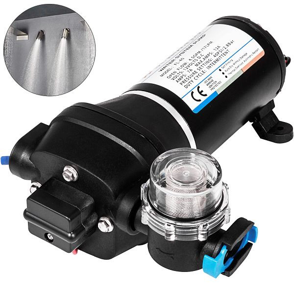 VEVOR Druckwasserpumpe Hochdruck 17l/min 2,76BAR Membranpumpe Marine Wasserpumpe Boot Misting 12V, FL-40GMB12V000001V0