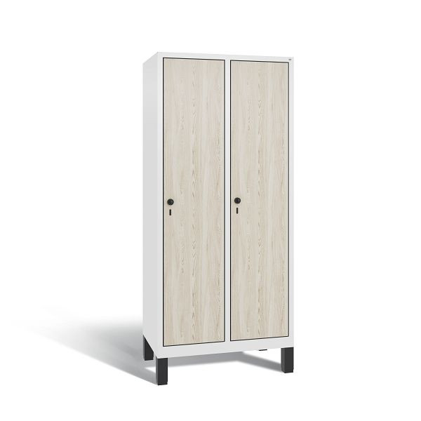 C+P Spind Evolo, 2 Abteile, H1850xB810xT500 mm, Weiß/MDF Esche, 48010-22 S10584